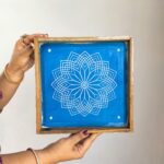 Vishnu Kamal wooden rangoli