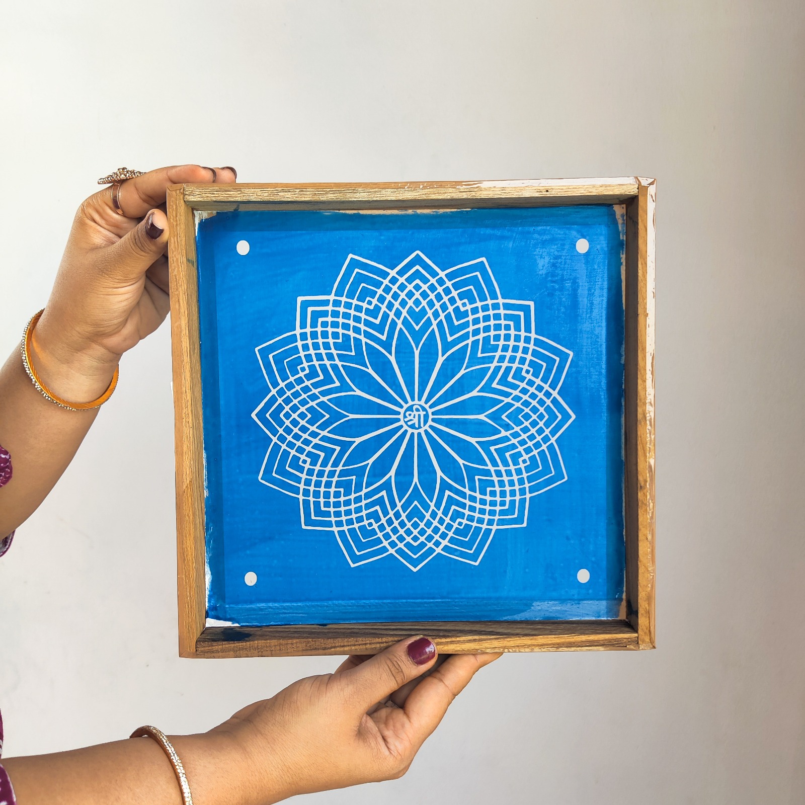 Vishnu Kamal wooden rangoli Vishnu Kamal wooden rangoli