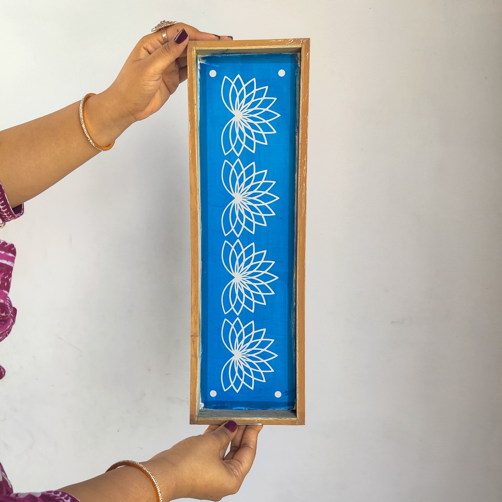 Half Flower Border Rangoli Half Flower Border Rangoli Stencil