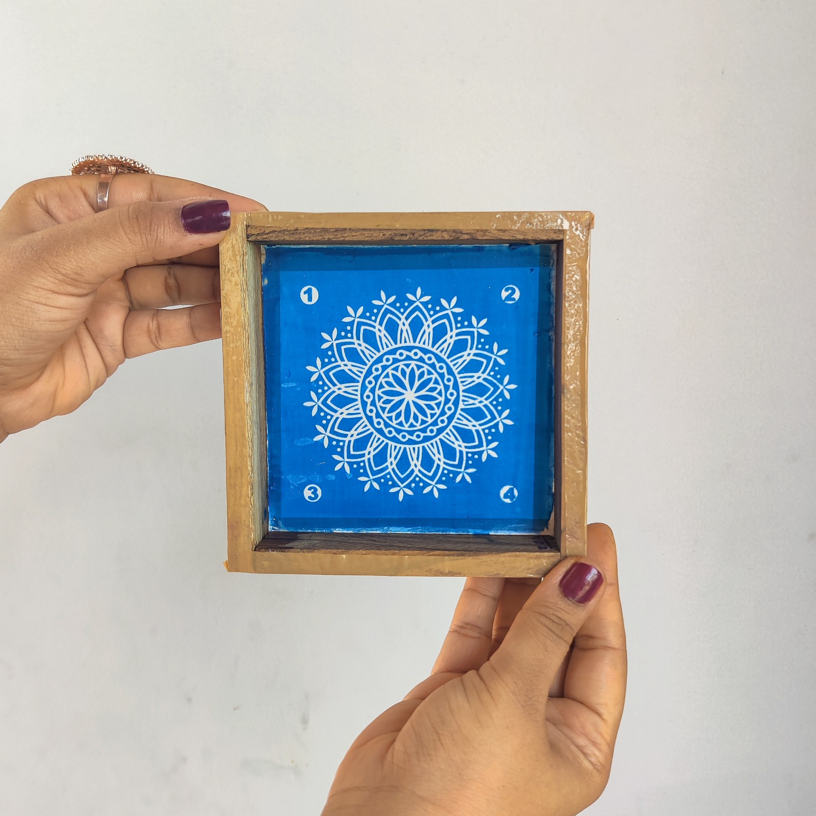 Flower Design Wooden Rangoli Stencil Flower Design Wooden Rangoli Stencil