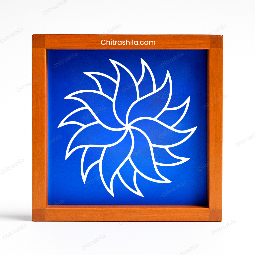 Main image Sudarshan Chakra Flower Design Rangoli Stencil Wooden