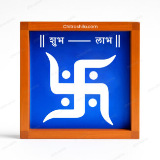 Swastik With Shublabh Wooden Rangoli Stencil
