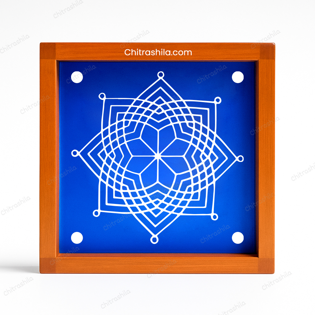 Lakshmi Hrudaya Kamal Kolam Wooden Rangoli Stencil